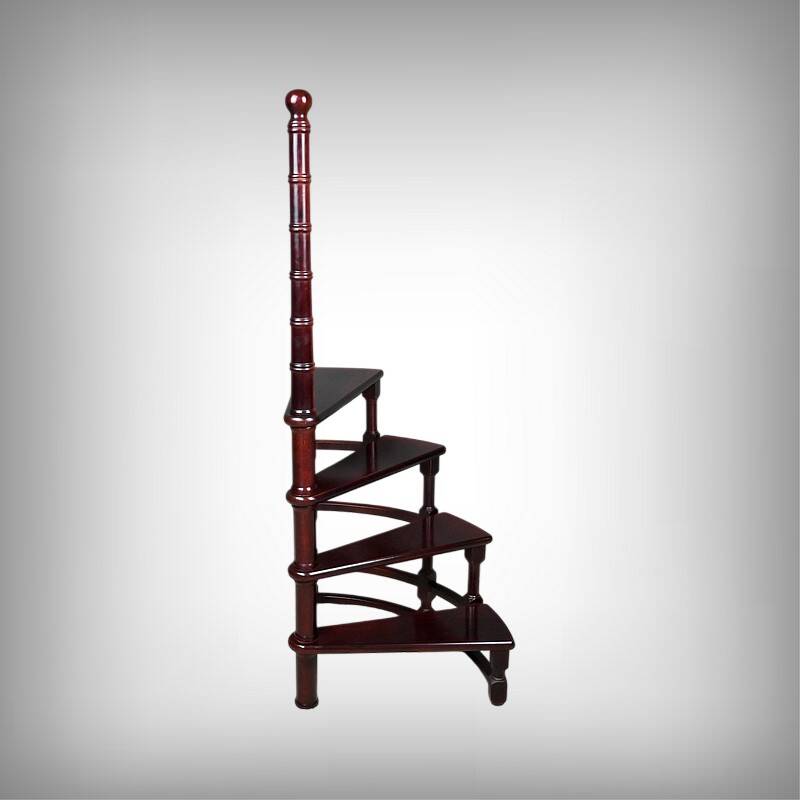 Library Staircase in Stained Beech – 20th Century