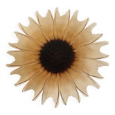 Plat tournesol en verre moulé pressé circa 1960
