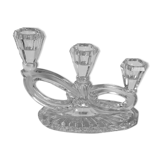 Chandelier à trois bras en cristal français vintage