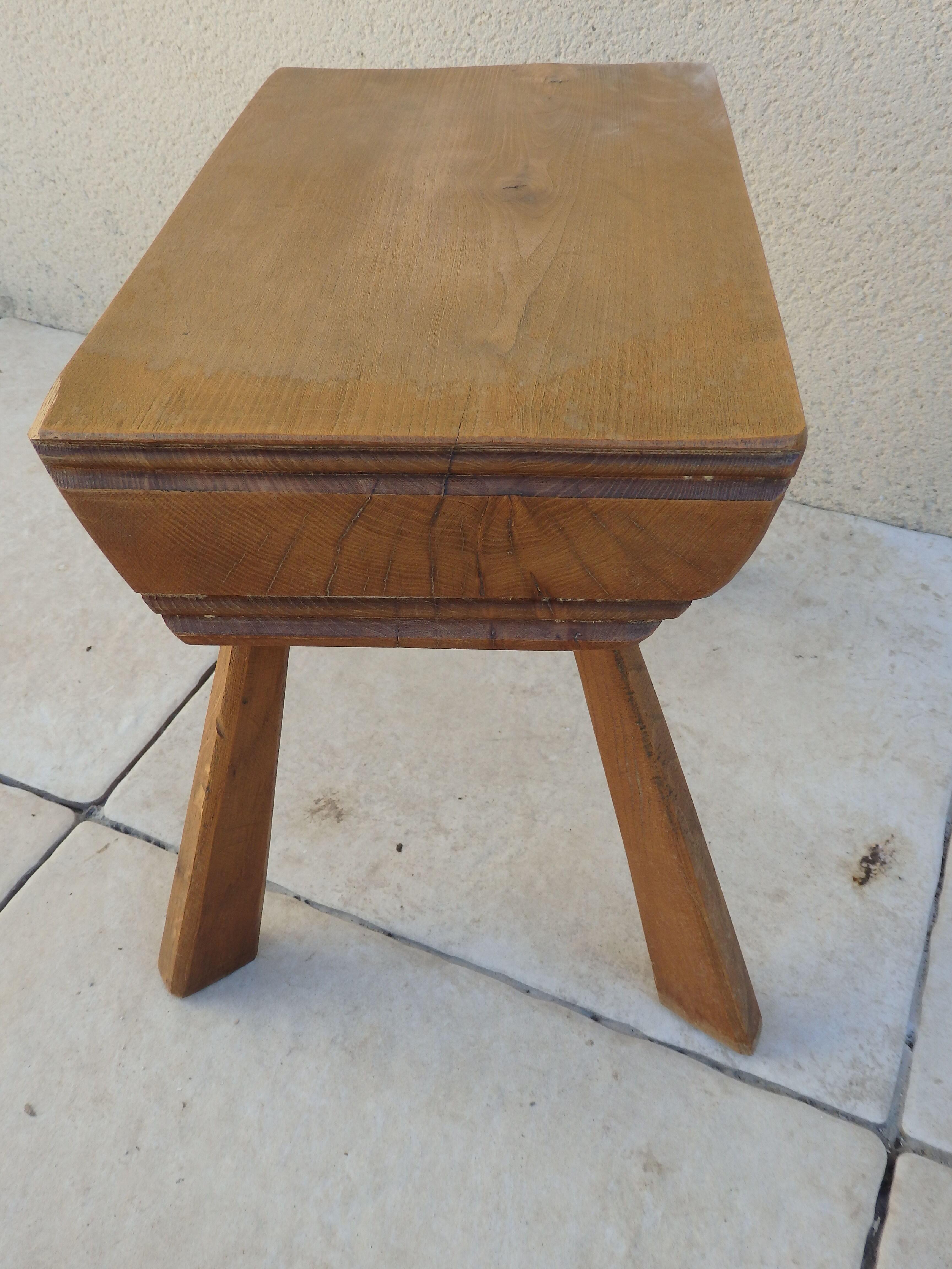 Vintage stool raw wood