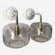 Pair of smoked glass wall sconces