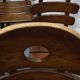 Brutalist fishbone stoelen eikenhout Jaren 70