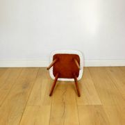 White-cream square stool Ivory vintage PRL 1970s