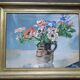 Tableau ancien représentant un bouquet d'anémones