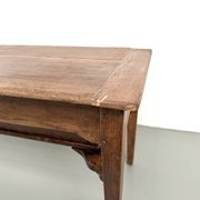Farm table, old solid oak dough trough, France, around 1920.
