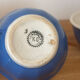 Set of 4 antique coloured faience cups KG Lunéville.