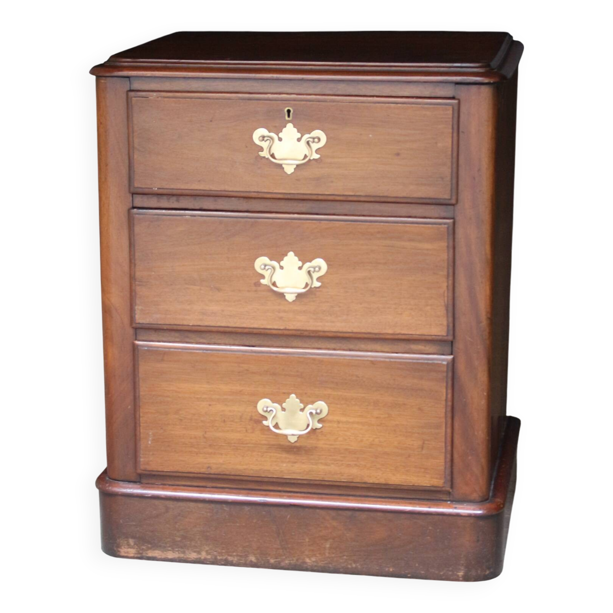Adorable Edwardian commode in solid mahogany! Around 1900.