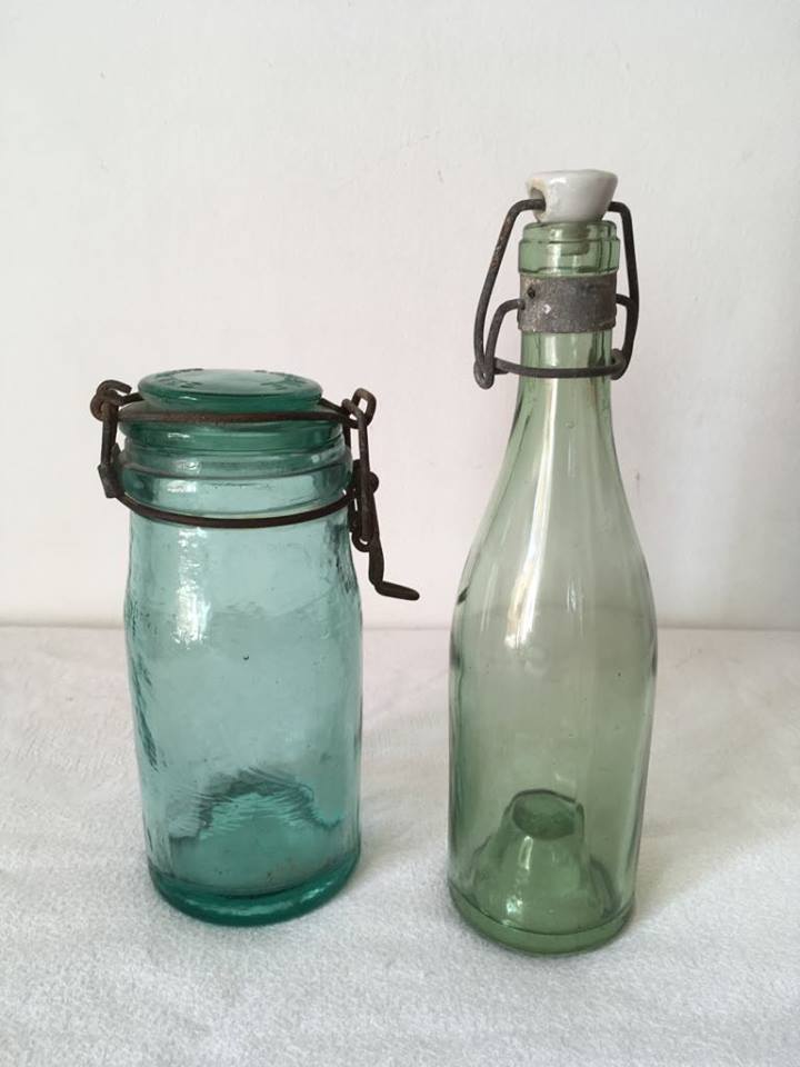 Set of old jar and bottle
