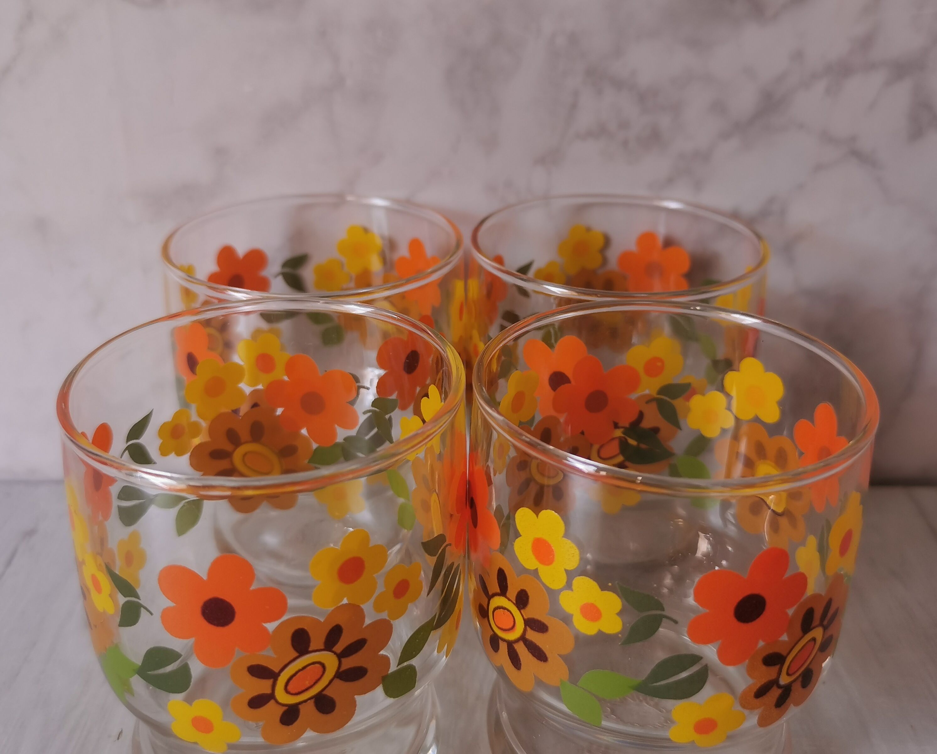 Vintage Arcoroc Flowers Glasses