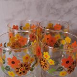 Verres vintage Fleurs Arcoroc