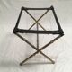 Table d'appoint vintage en laiton et cuir par Jacques Adnet 1950
