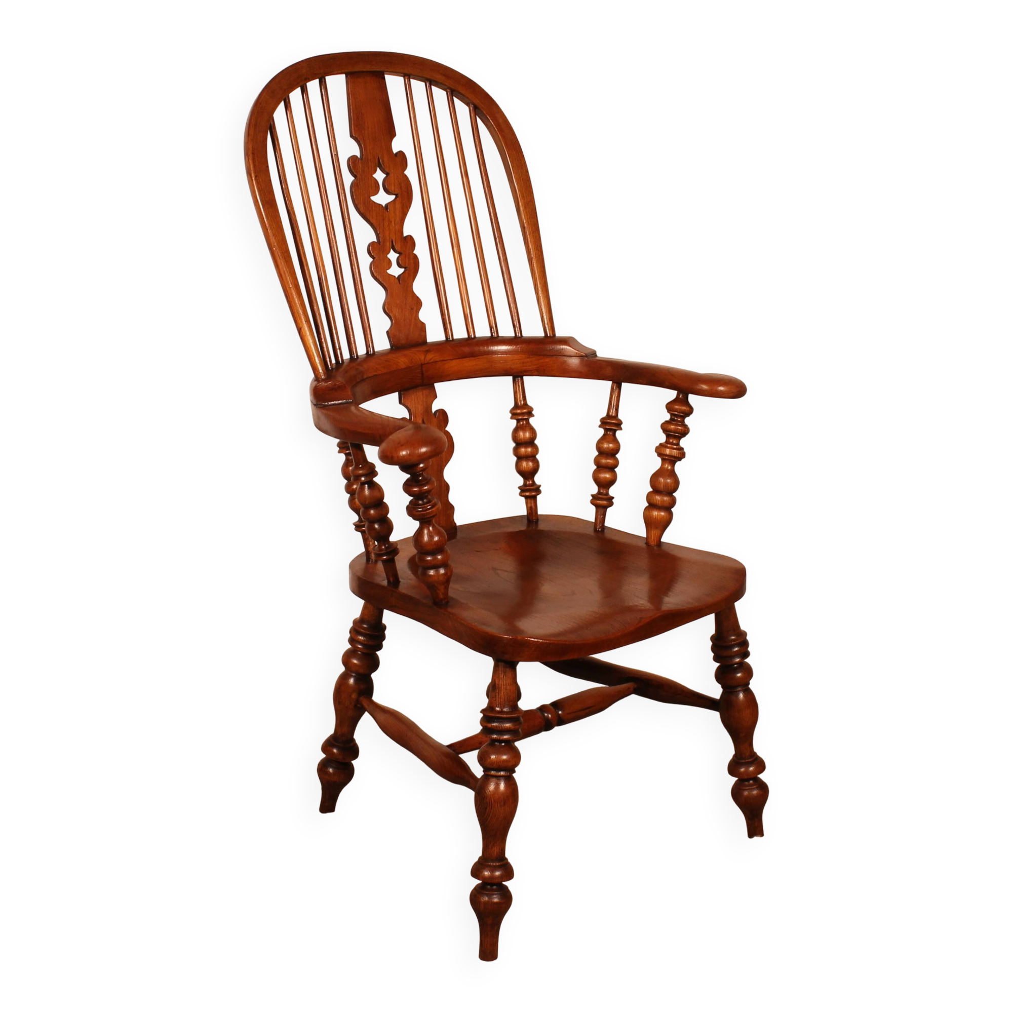 19th century Windsor oak armchair