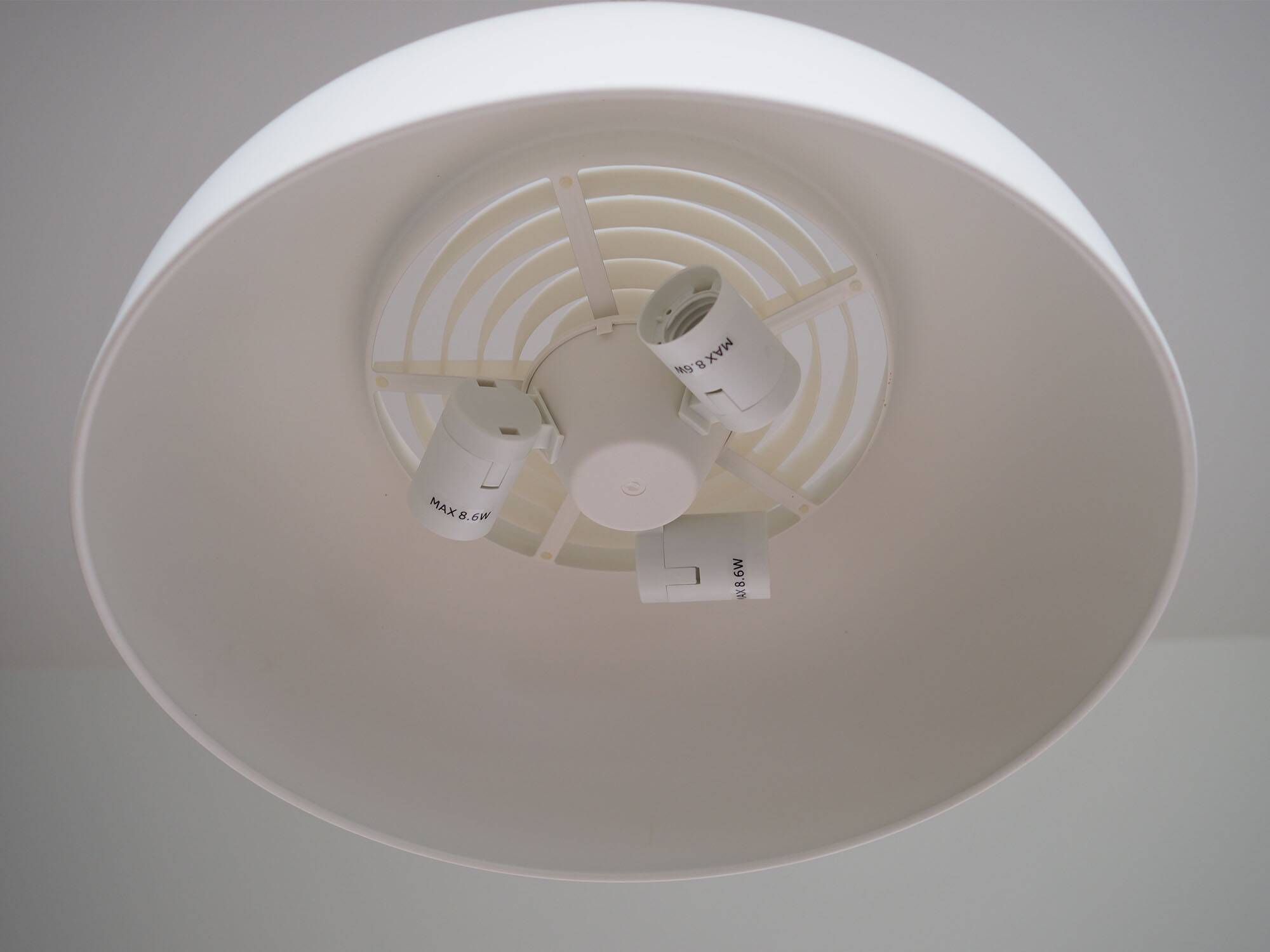White pendant lamp, Danish design, production: Denmark