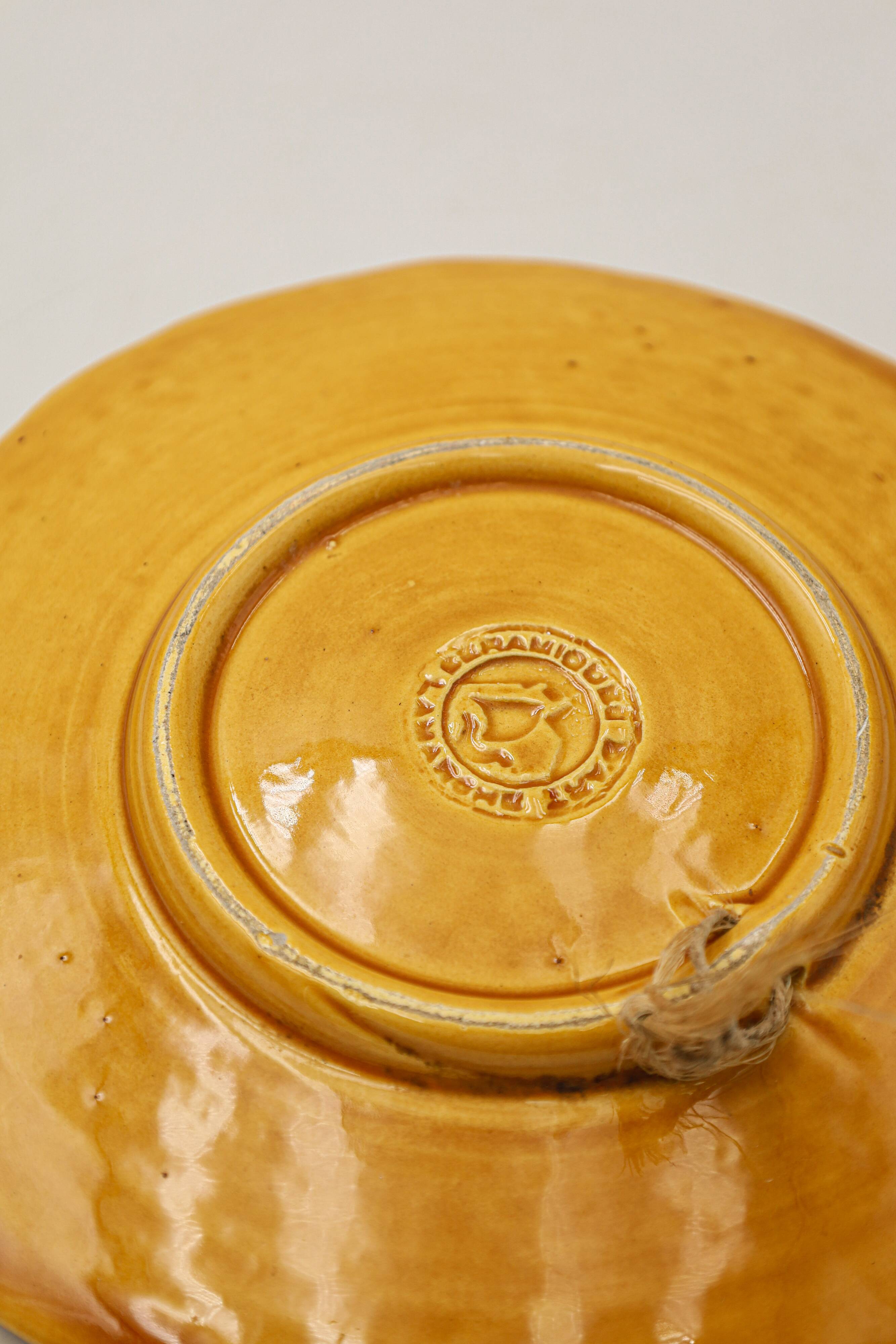 Kitsch trompe l'oeil slip plate Lamarche ceramic art