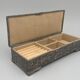 Silver metal jewelry box nineteenth compartmentalized work rich decor