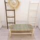 Bench in solid wood and natural wickerwork