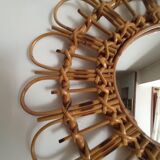 Vintage bamboo mirror 56cm