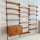 Large modular teak wall system by Kai Kristiansen, Denmark, 1960s