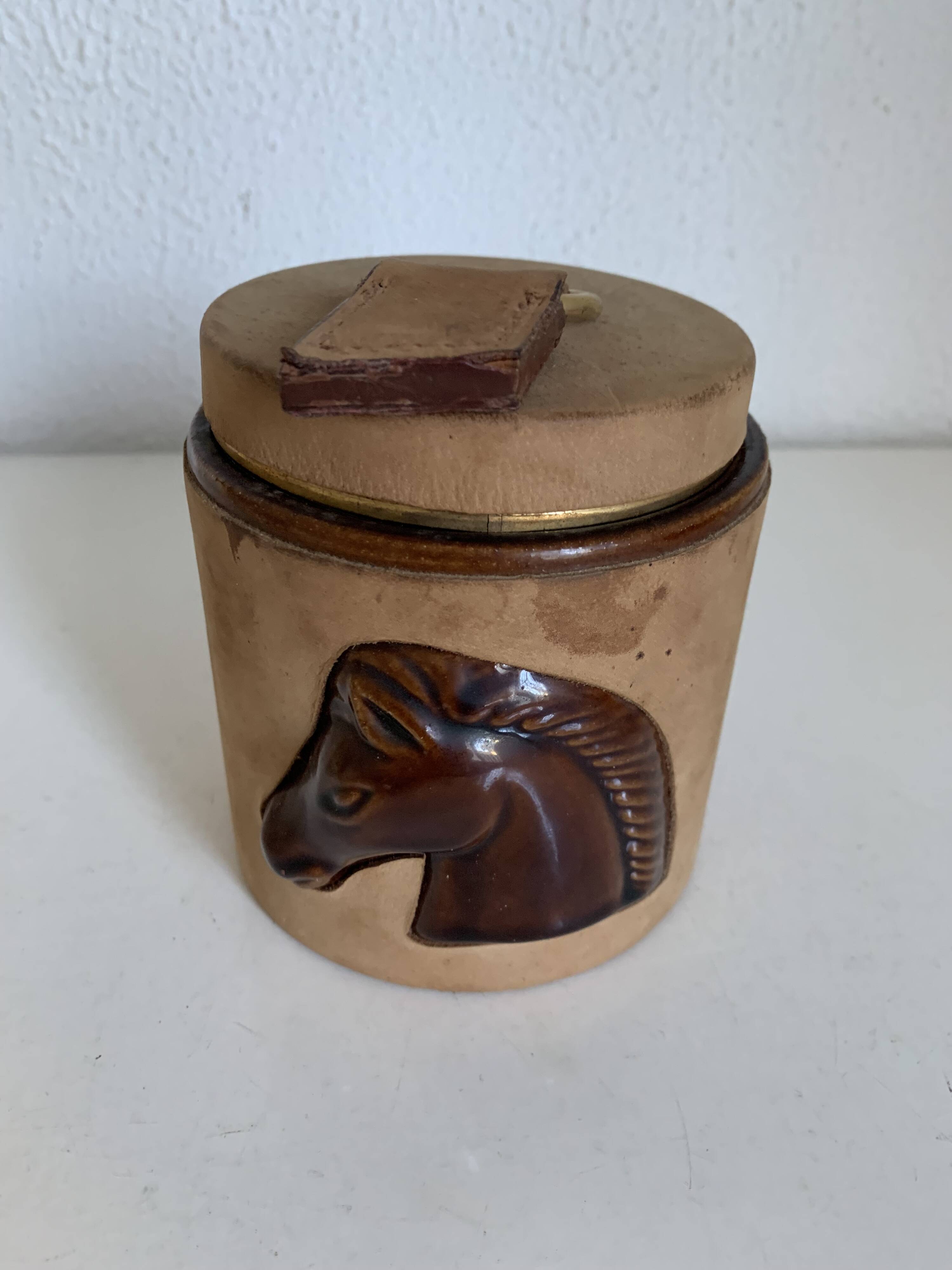 Vintage 1960s Longchamp suede and horse cigarette case - 11 x 10 cm