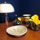 Ceramic vase with black stripes