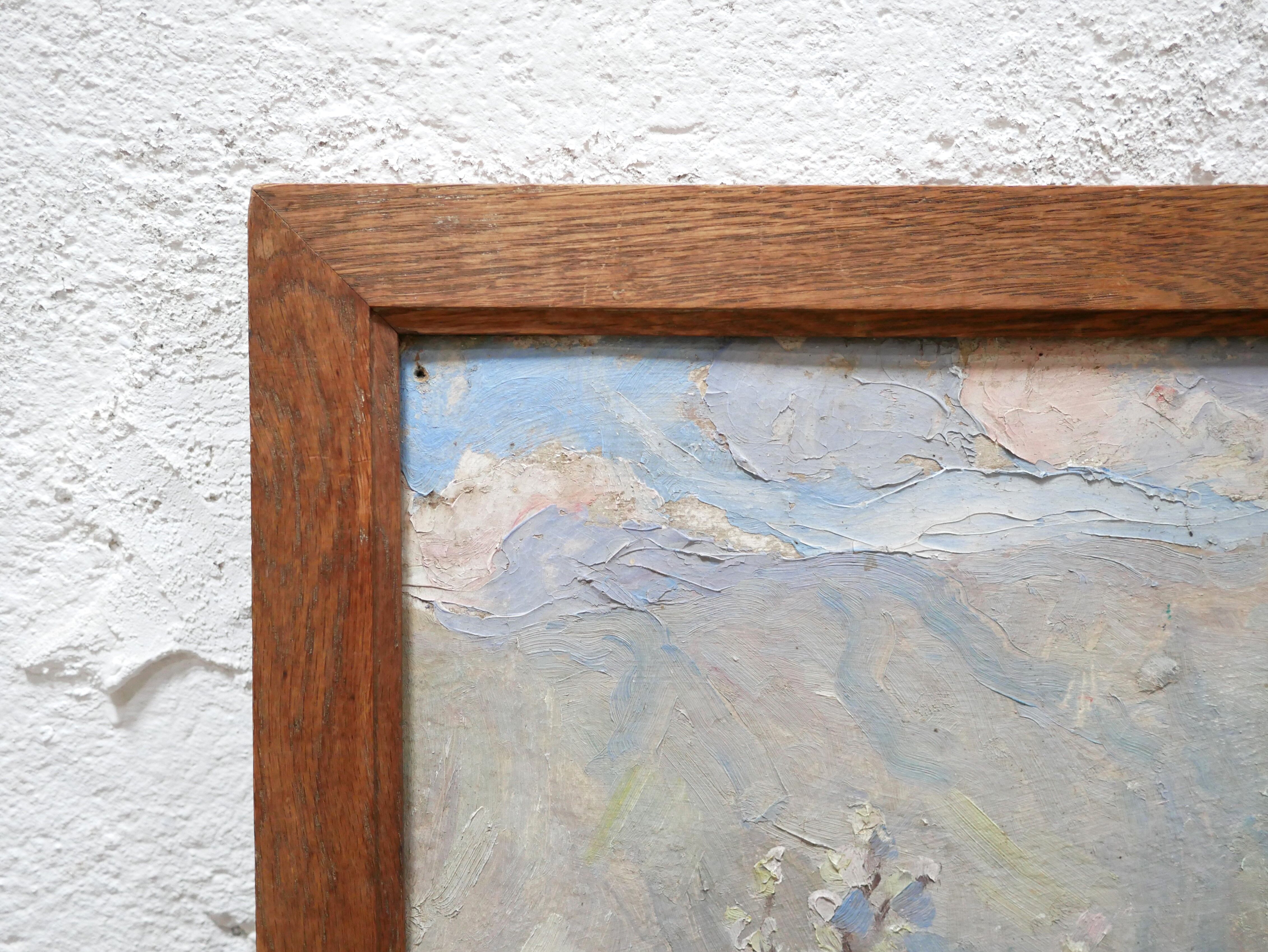 Old painting on panel signed M. Gay