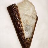 Brass and opaline wall light