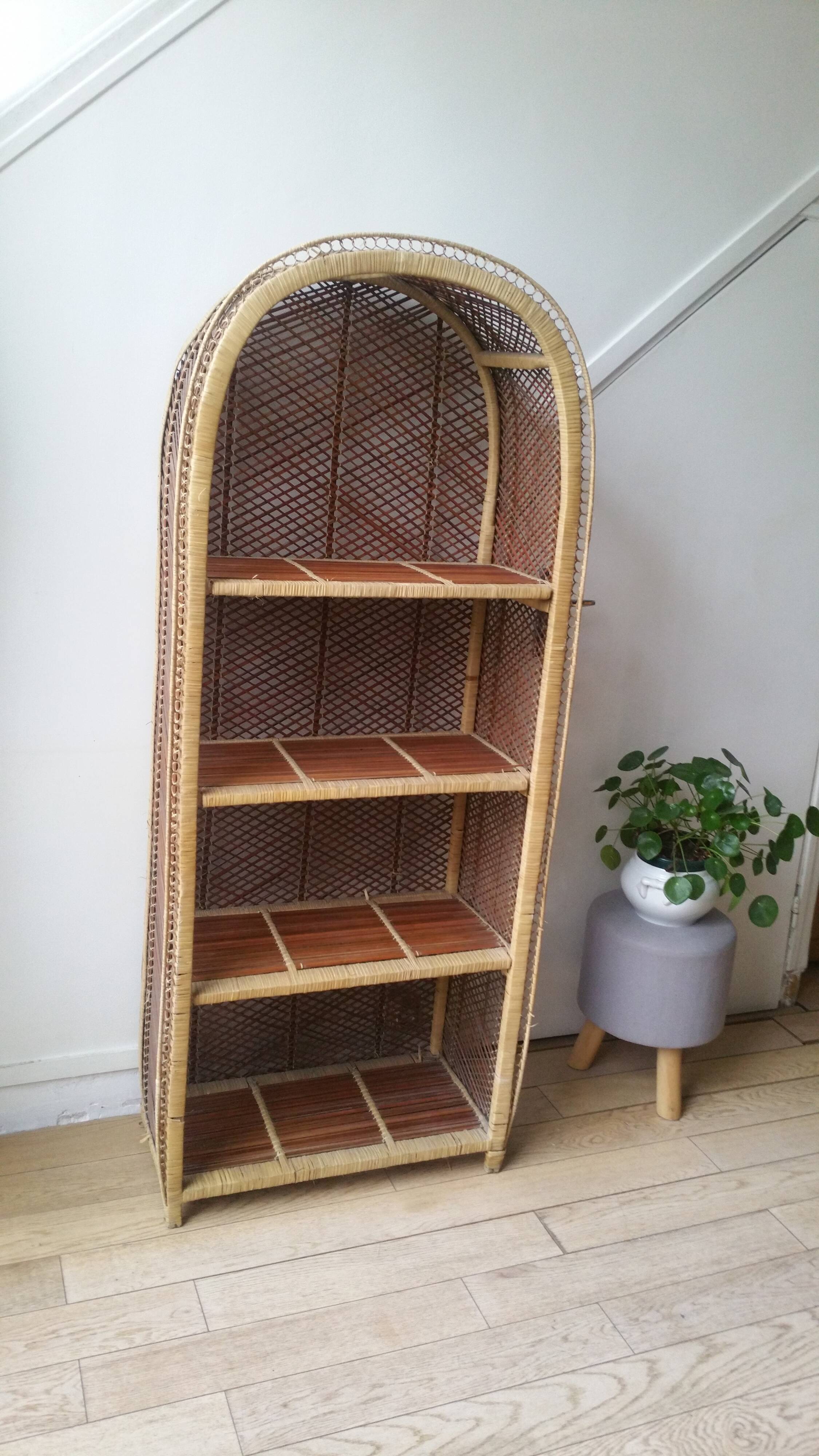 Rattan bookcase