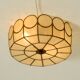 Beautiful round Mid-Century Modern ceiling or wall lamp made of Capiz