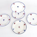 Lot of 5 dessert plates Mary - Lou Digoin Sarreguemines 1922-1965