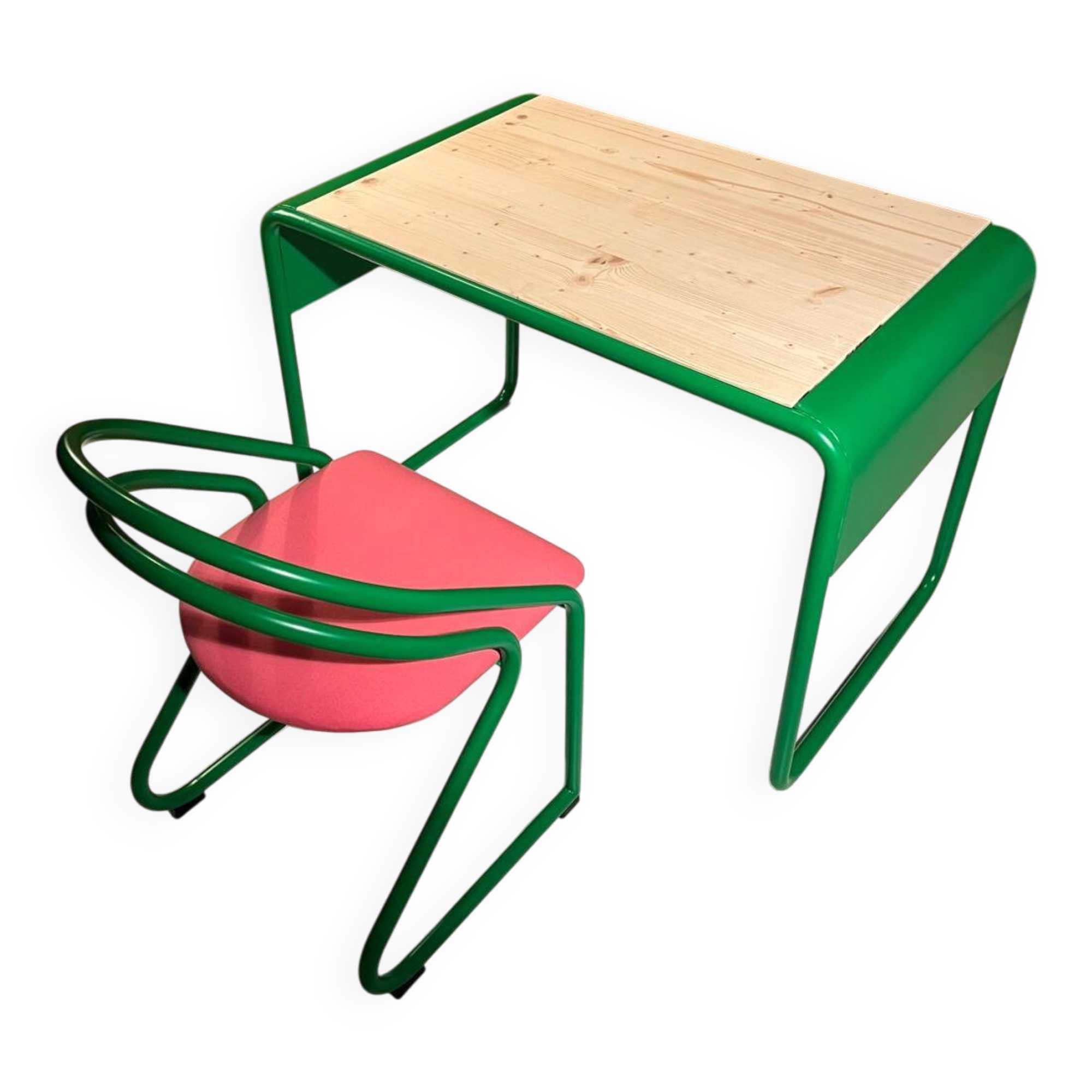 Bureau et sa chaise vintage vers 1980