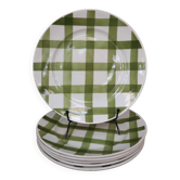 Lot de 6 assiettes plates moulin des loups "Nappe"