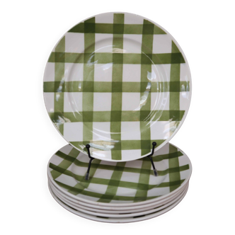 Set of 6 Moulin des Loups "Nappe" flat plates