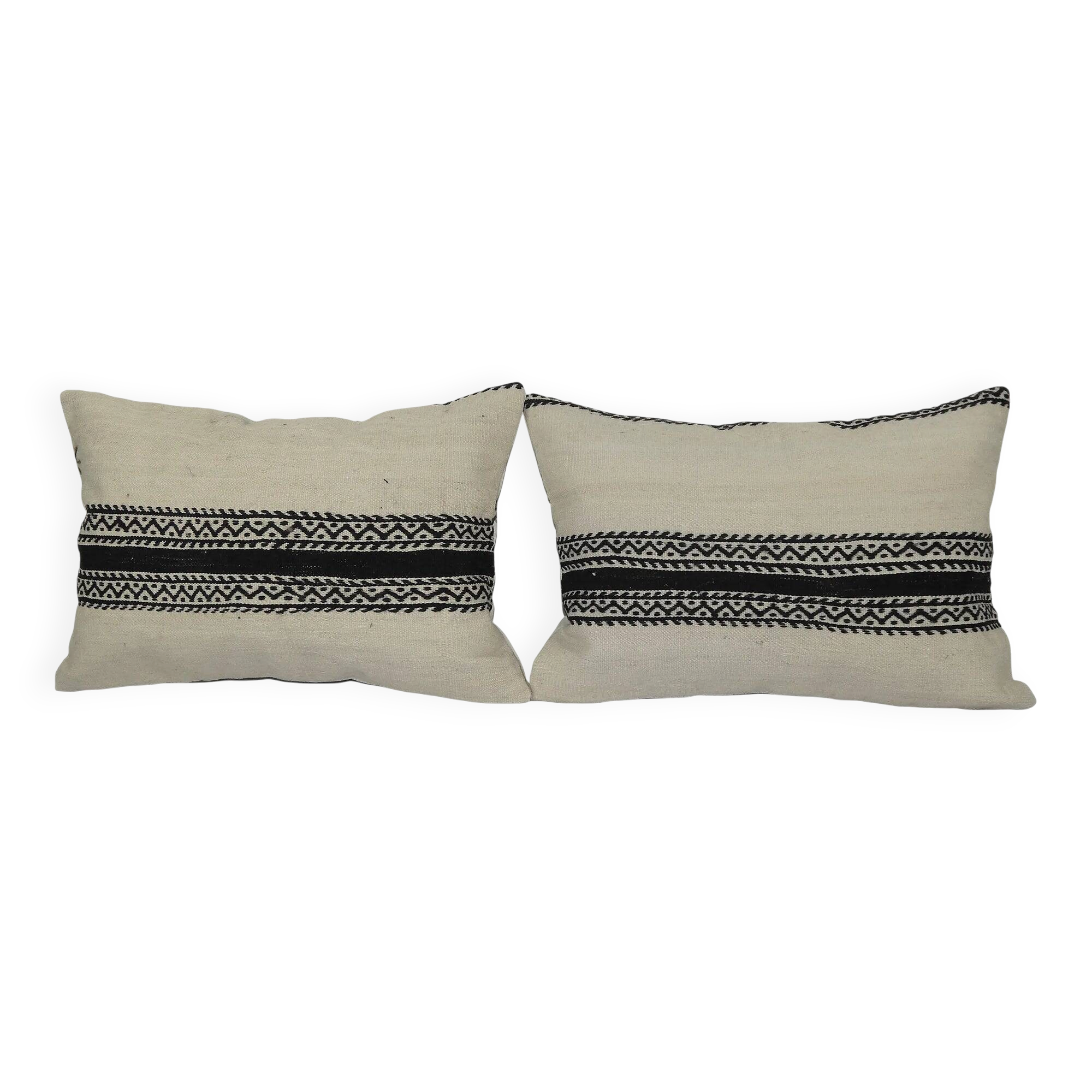 Set of 2 vintage kilim cushion covers 56x41 cm