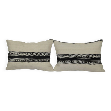Set of 2 vintage kilim cushion covers 56x41 cm