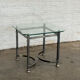 Vintage Neoclassical Side Table — Gun Metal & Brass Frame with Octagon