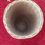 Vintage umbrella holder in wicker rattan