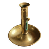 Brass pusher round cut candle holder