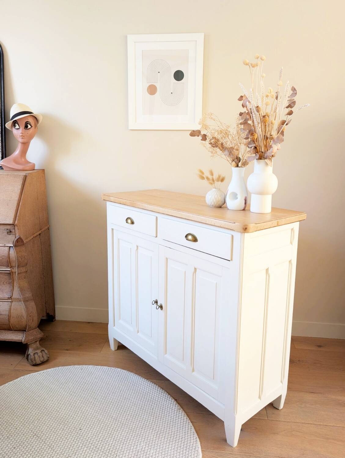 Renovated solid wood Parisian buffet