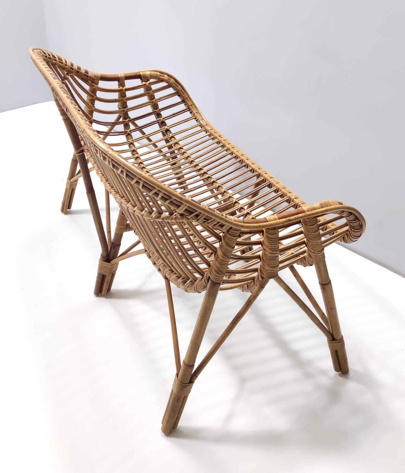 Vintage Two-Seat Bamboo Sofa, Made in Italy