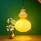 Suspension globe vintage en opaline jaune