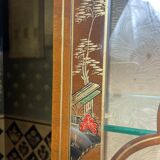 Asian Chinese walnut and lacquered showcase
