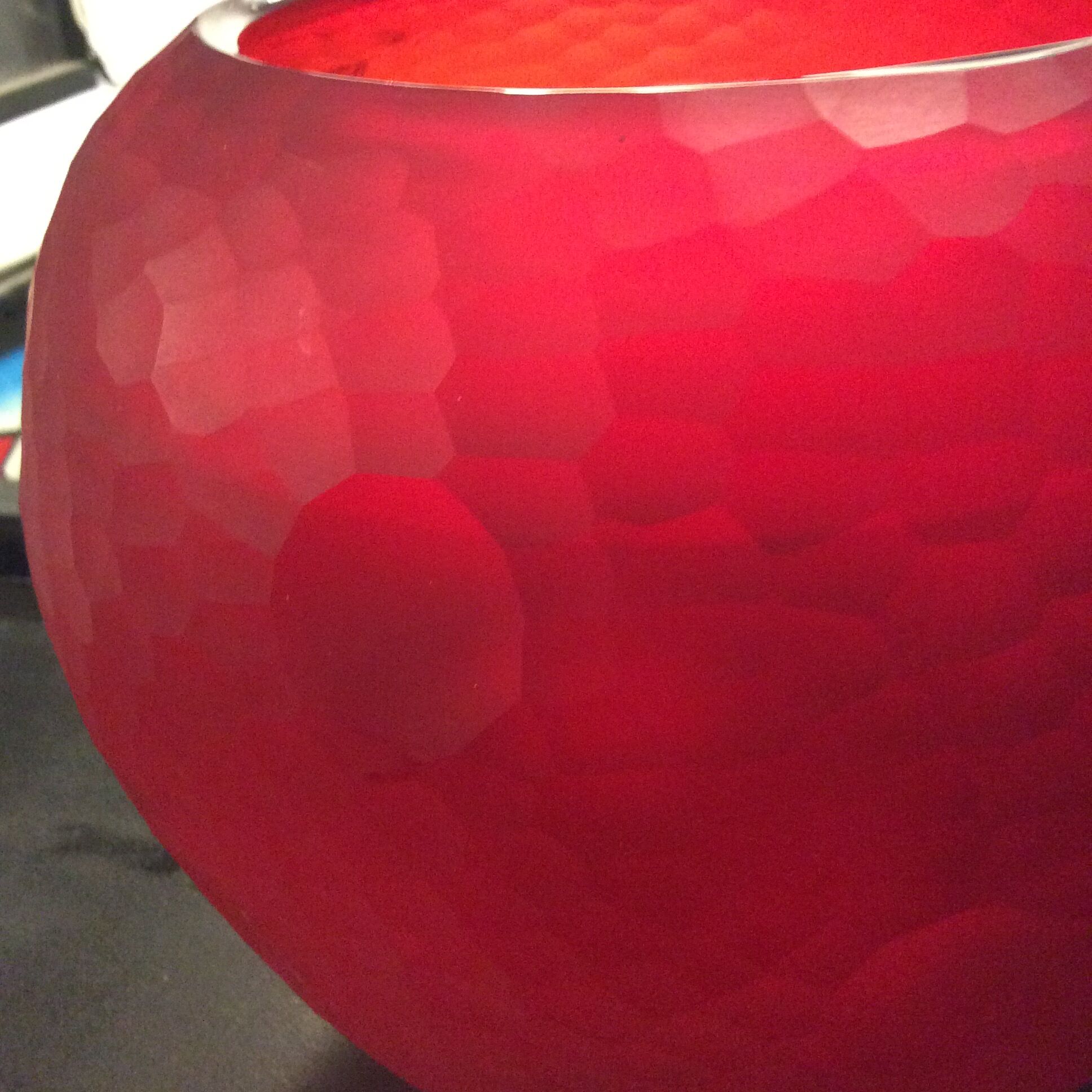 Large Vase Murano vintage ball in faceted glass paste