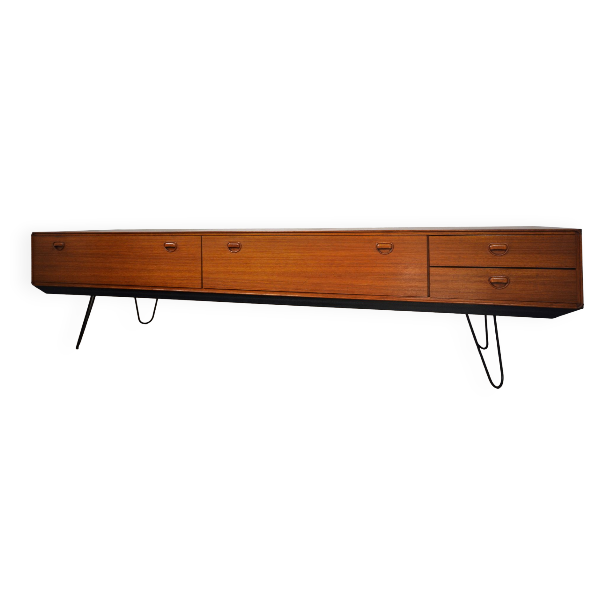 Scandinavian sideboard teak and metal row
