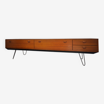 Scandinavian sideboard teak and metal row