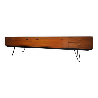 Scandinavian sideboard teak and metal row