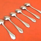 Art Deco Set of 6 forks and 6 large spoons, silver-plated metal, SNO REX