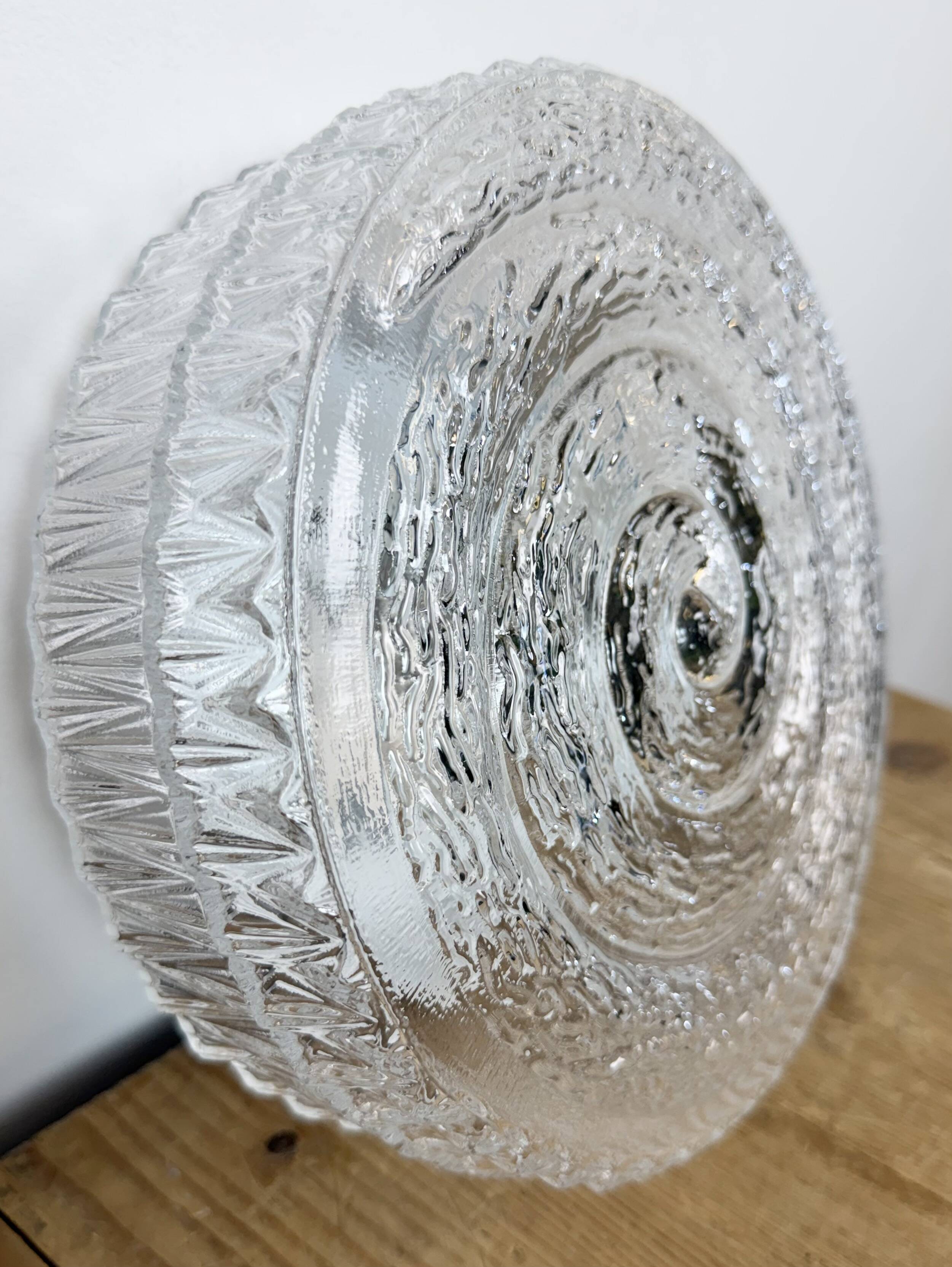 Vintage Glass Wall or Ceiling Light, 1970s