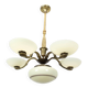 Art Nouveau brass and glass chandelier, 1910s
