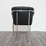 Dining Chairs with Steel and Leather by Mobil Girgi, 1970s, Set of 4