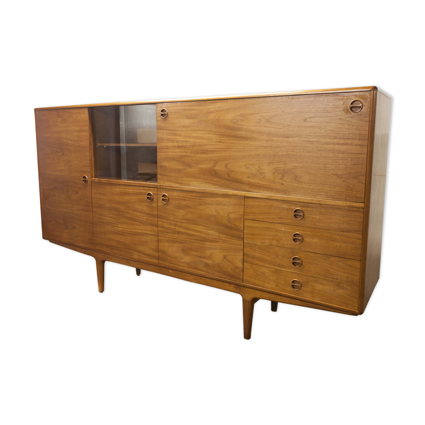 Scandinavian high enfilade 1960 solid teak